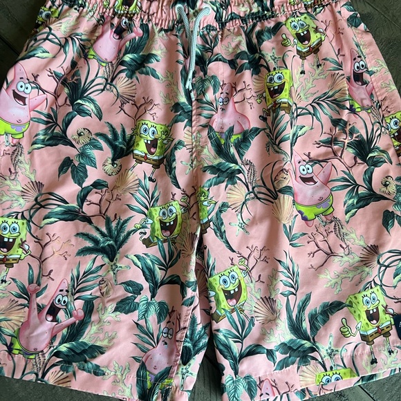 Abercrombie & Fitch Pink Swim Shorts with SpongeBob size 15/16 - Picture 1 of 4